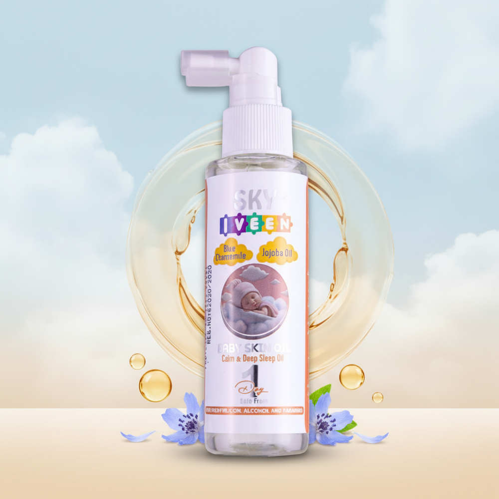 Baby Body Oil – Sky Iveen Calming Sleep with Blue Chamomile & Jojoba 125ml