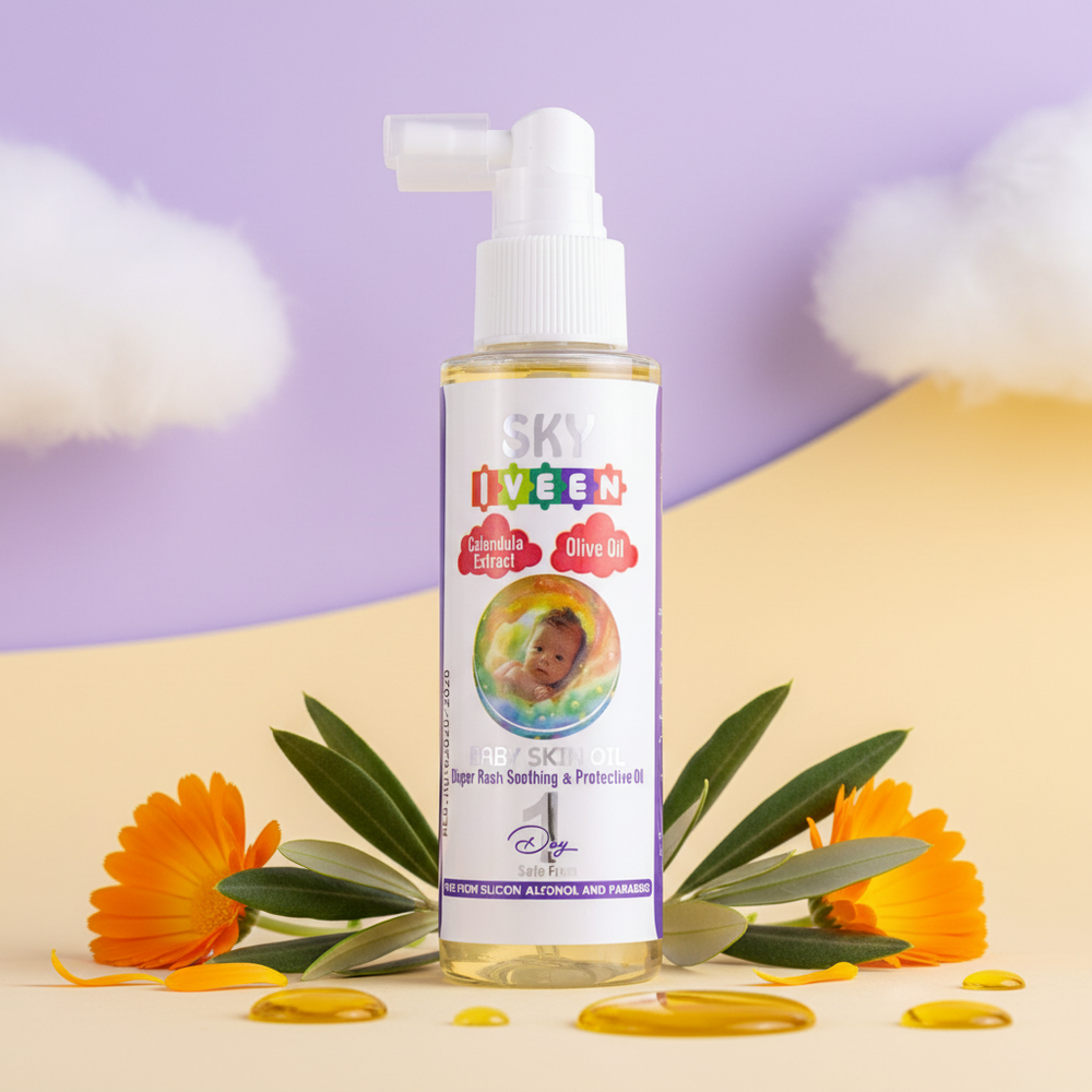Baby Body Oil – Sky Iveen Calendula & Olive Oil Soothing Care 125ml